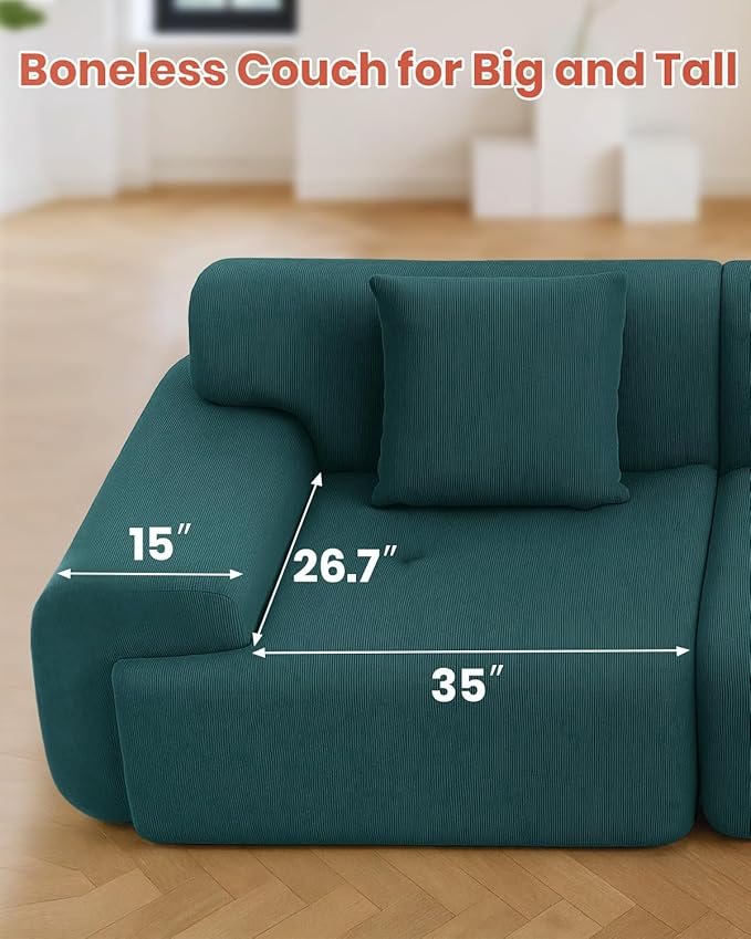 MastonHome Soft Boneless Lounge Couch for Apartment Living, Ideal for Renters & Small Homes, Casual Seating for Relaxing in Living Rooms