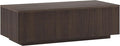 Henn&Hart 48" Fluted Rectangular Low-Profile Coffee Table for Living Room, Family Room, or Office, Alder Brown
