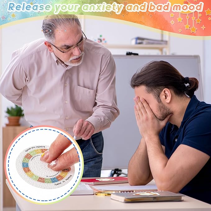 Gersoniel 72 Pcs Anxiety Sensory Stickers Strips Adhesive Textured Mental Health Calm Stickers Mindfulness Fidget Decals Stress Anxiety Relief Items for Therapy Office Desk Counselor(Return Breathe)