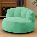 N&V Large Crescent Bean Bag Chair, Adult Size Bean Bag Sack, Foam Filling, Soft Premium Corduroy Bean Bag for Living Room Bedroom Dorm and Office (Mint)