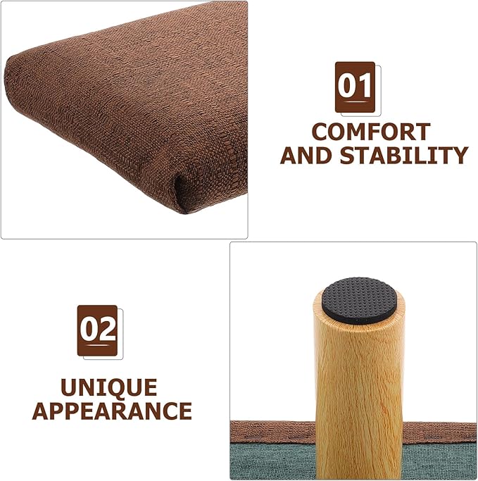 FOYTOKI Ergonomic Meditation Chair with Thick Cushion for Comfortable Stable Sitting Portable Wooden Kneeling Bench for Prayer and Posture Support Stylish Single-Leg Stool for Adults