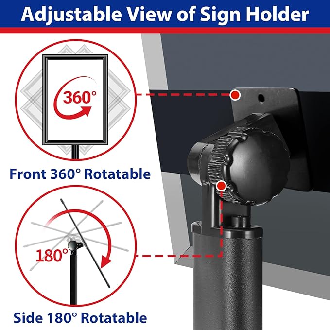 VAIIGO Pedestal Sign holder Stand 11x17inch Adjustable Standing Floor Sign Stand with Heavy Base & Snap Frame Display Stand for Indoor Outdoor Business Store Sign Holder Poster Stand (Black)