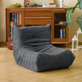 N&V Fireside Floor Sofa- Mid-Century Modern Armless Lounge Chair with Premium Soft Corduroy Fabric, Plush Foam Cushion Accent Chair for Living Room, Bedroom & Office (Dark Grey)