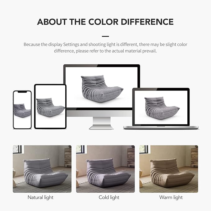 cebihy High-end Uncompressed Fireside Togo Chair, Bean Bag Chair, Foam Floor Sofa, Soft Lazy Lounge Sofa Couch, Armless Suede Fabric Cover Beanbag Accent Chairs for Living Room Bedroom Dorm Office