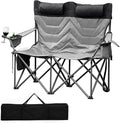 Oversized Double Camping Chairs, Heavy Duty Padded Loveseat Chair - 900 LBS Support for Adult - Comfortable Camping Chair with High Back & Pillow