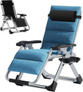 ABORON Zero Gravity Chair,Premium Outdoor Lawn Folding Lounge Chairs,Sturdy Adjustable Reclining Patio Chairs with Removable Cushion,Headrest & Tray