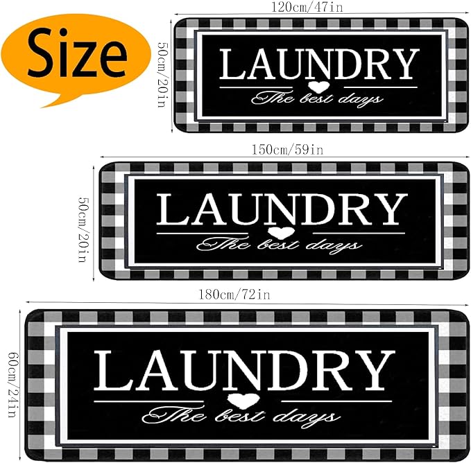 Farmhouse Laundry Room Rug Runner 20"X59" Kitchen Mat Washable Entryway Rugs Soft Non Slip Laundry Carpets Comfort Standing Desk Mats,Carpet for Sink,Office,Laundry Room Decor Accessories