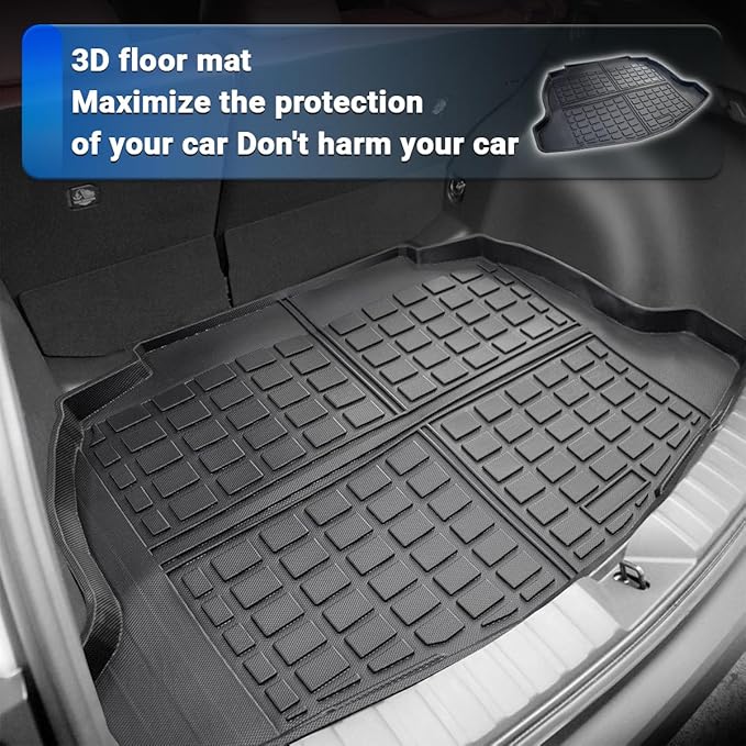 Compatilbe for 2022-2025 Toyota Corolla Cross Floor Mats Full Set All Weather Floor Mats Seat Back Cover Cargo Liner Fit for 2022-2025 Corolla Cross Accessories (Only Fit SUV FWD Gasoline)