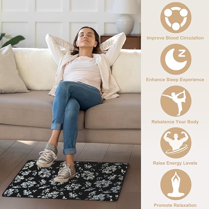 Grounding Mat, 23.6x35.5 inches Grounding Pad for Feet Sleep Energy Wellness. Reconnect to The Earth with 15ft Grounding Cord