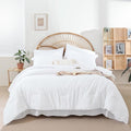 weigelia Twin Comforter Set 5 Pieces White Comforter Set for Women and Men Reversible Bedding Set Ultra Soft All Season（Comforters, Flat & Fitted Sheets, Pillowcases & Shams）