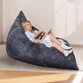 4 in 1 Giant Bean Bag Chair for Adults & Kids, 75” Beanbag Couch with High-Density Memory Foam Filling, Multifunctional Floor Sofa Lounger Suitable for Living Room Bedroom Apartment (Grey)