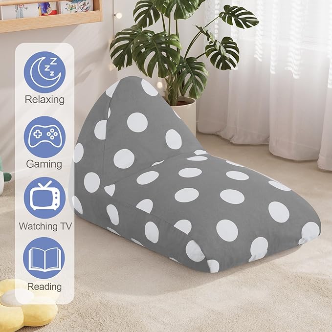 COMAX Bean Bag Chairs for Kids, Kid Beanbag Chair Stuffed with Filler, Toddler Lounge Chair Cotton, Lazy Floor Lounger for Girls and Boys, Premium Cotton Canvas