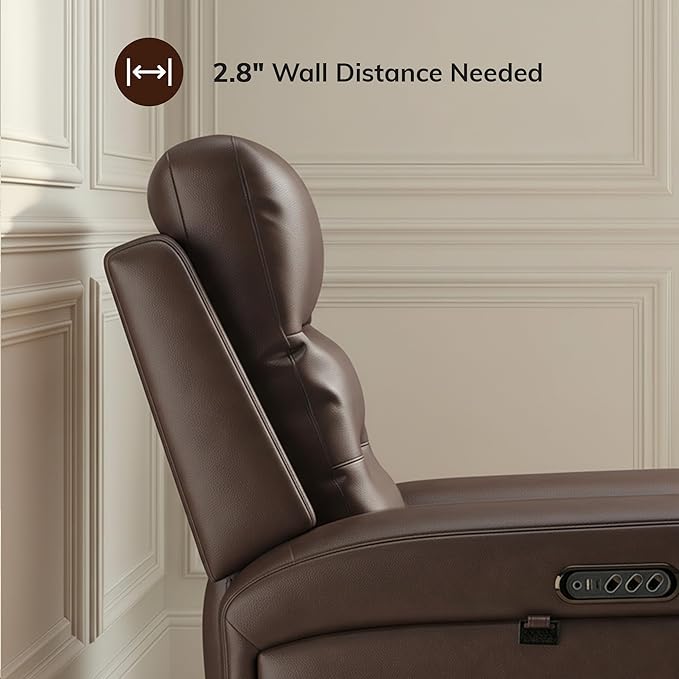 COLAMY Aura Triple Motors Power Recliner Chair with Power Headrest & Lumbar Support for Living Room, Home Theater Seating with Armrest Storage, Dark Brown