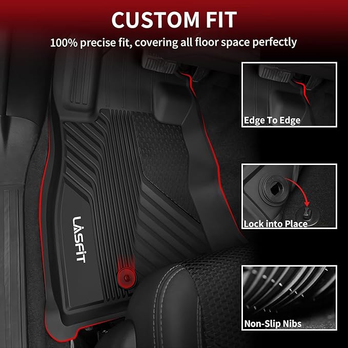 LASFIT All Weather Floor Mats for Subaru Crosstrek & Impreza 2026 2025 2024 (Non Crosstrek Hybrid), Custom Fit All Season TPE Guard Durable Floor Liners for Subaru Crosstrek & Impreza Car Accessories
