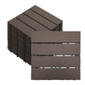 27 PCS 12x12 Inch Interlocking Deck Tiles - Waterproof All-Weather Outdoor Patio Flooring for Pool, Balcony, Backyard, Porch & Garden, Chocolate