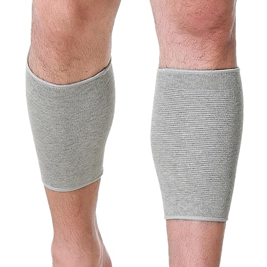 NeoTech Care Calf Compression Sleeve for Calves Support or Shin Splint (Gray Color, Size M, 1 Pair)