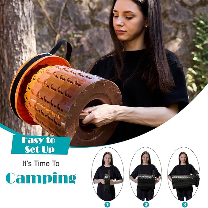 2025 Upgraded XXL Collapsible Stool with Cushion, 1000 lbs Capacity & 19.7-in High, Wider & Taller Heavy Duty Portable Telescoping Foldable Seat for Adults Camping, Travel, Music Festivals, Outdoors