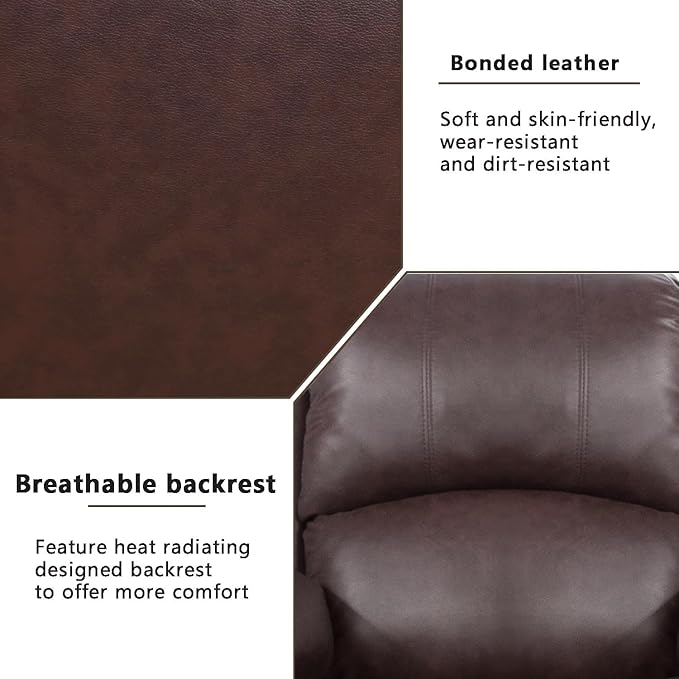 AYCP Bonded Leather Living Room Furniture Set Reclining Sofa Set Loveseat Furniture Sets in Living Room Sofa Recliners (Loveseat, Brown)