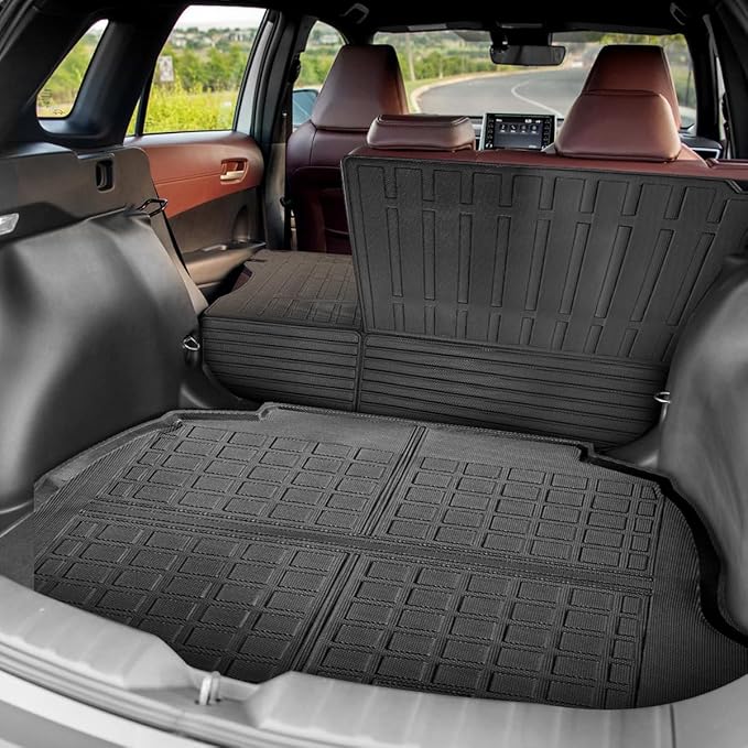 Backrest Mats & Cargo Liner Compatible for 2022-2025 Toyota Corolla Cross Trunk Mat seat Back Cover for Corolla Cross 2022-2025 Accessories (Only Fit SUV FWD Gasoline)