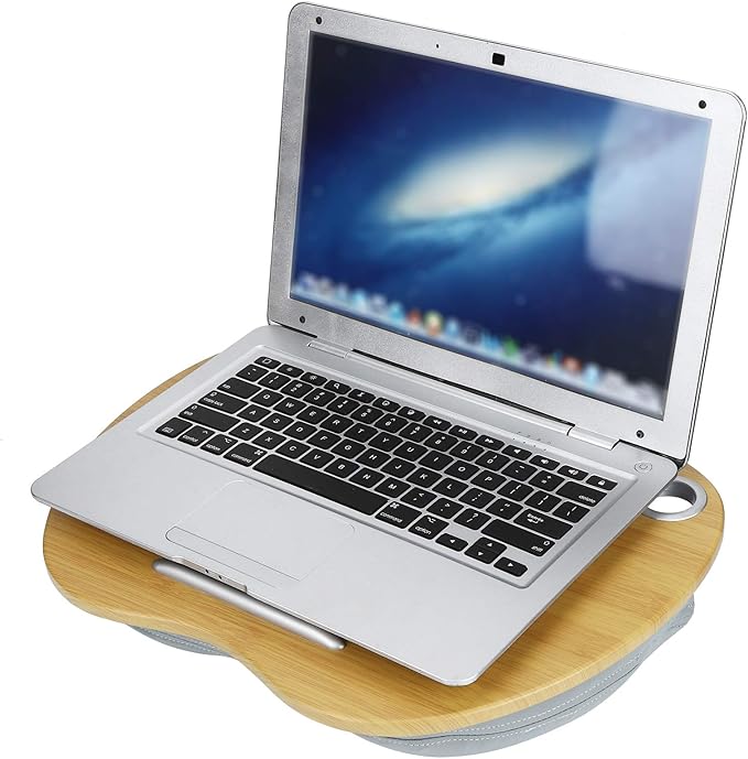 Multifunction Laptop Desk, Portable Lap Desk for Home Office, 3 - in - 1 Laptop Stand with Cushion, Bed Table for Writing Learning, Lightweight MDF Board for Indoor Outdoor Use (Gray)