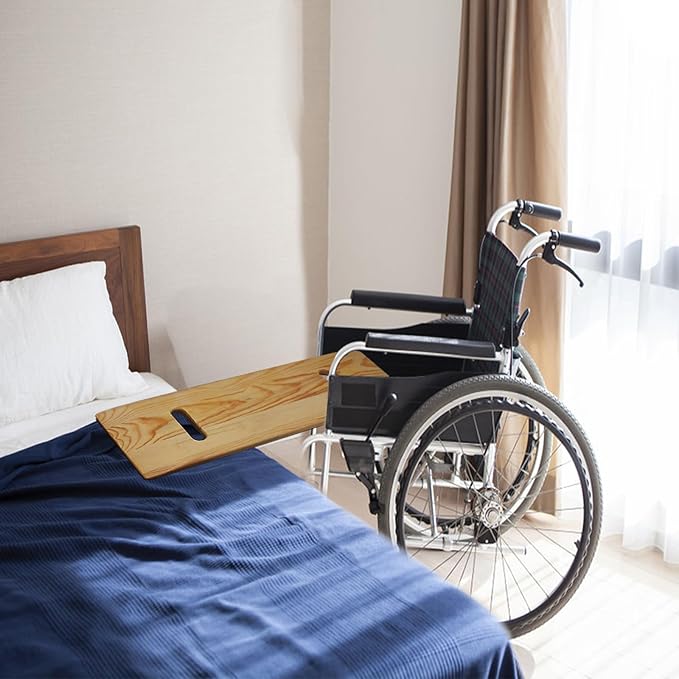 Slide Transfer Board with Handles,FSA Eligible,Made of Heavy-Duty Wood,Mobility Aid for Senior and Handicap,Load Capacity Up to 500 lbs (30 * 8 * 0.75)