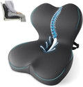 Memory Foam Seat Cushion,Office Chair Cushion with Lumbar Support for Back Pressure Relief,Sciatica,Car Seat Cushion with Adjustable Strap,Hip Pad Cushions for Car,Truck,Desk,(D-Dark Grey)