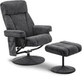 MCombo Swivel Recliner with Ottoman, TV Chair with Vibration Massage, Ideal for RV Small Space, Living Room & Bedroom 4539 4828 (Textile, Dark Grey)