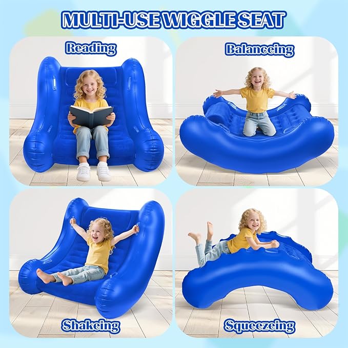 Sensory Rocker Chair for Kids, 42” x 42” x 38” Inflatable Pod Rocking Chair, Air Cloud Rocker, Autistic ADHD Sensory Chairs for Child, Indoor/Outdoor Toddler Rocking Chair – Includes Electric Air Pump