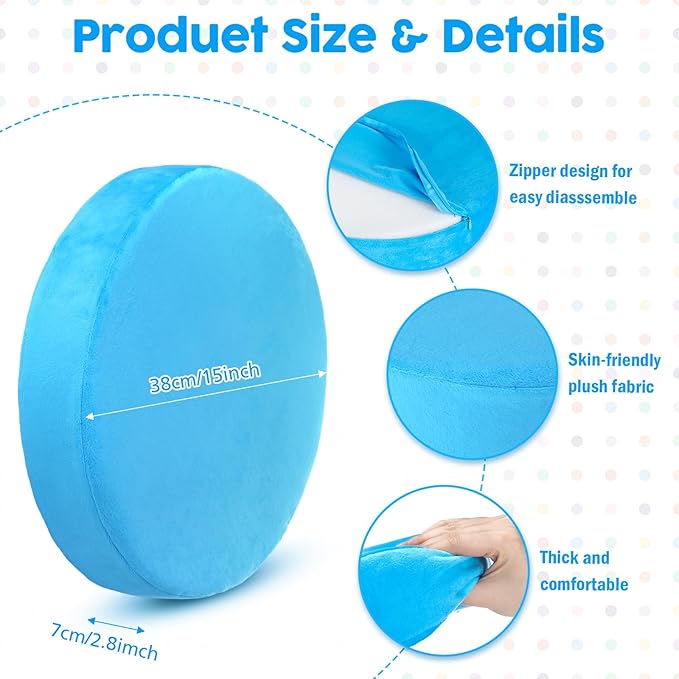 GlikCeil 8 Pcs Round Floor Pillow Cushions for Kids Classroom 15'' Soft Flexible Seating Chair Floor Seats for Reading Corner Playroom - Winter & Spring School Supplies (Ocean Breeze Series)