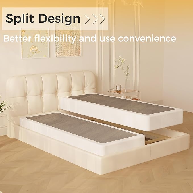 Maenizi Split Queen Box Spring 5 Inch, Easy Assembly Bed Foundation, Heavy Duty Low Profile Metal Box Spring for Queen Bed with Fabric Cover, Noise Free