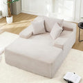 67.3'' Oversized Chaise Lounge Chair Indoor,Corduroy Boneless Couch with 3 Pillows Wide Armrest,Comfy Cloud Couch Sleeper Sofa Reading Chairs for Living Room Bedroom,No Assembly Required (Beige)