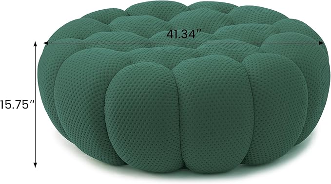 JACH Modern Comfy Ottoman, 41.24'' Bubble Footstool, Upholstered Mesh Fabric Bubble Couch Sofa, 3D Honeycomb Shape Ottoman for Living Room, Office, Apartment, Small Space (Green)