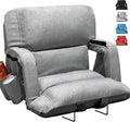 Wide Stadium Seats with Back Support, Exclusive Sofa Style Design Extra Thick Bleacher Chairs with Back and Cushion, 6 Reclining Positions - Ultimate Comfort for Sports Events (Grey, 25")