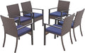 Sophia & William Patio Chairs Set of 6, 6 Pcs Lightweight Rattan Outdoor Dining Chairs, All-Weather Wicker Dining Chairs with Comfortable Seating