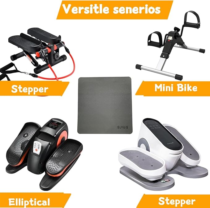 GUMWIG Under Desk Elliptical Equipment Mat, Electric Leg Foot Exerciser Machine Mat while Sitting for Seniors, Anti-slip and Lightweight Ellipse Rubber Matt to Protect Concrete, Hardwood Floors,Carpet
