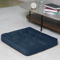 Velvet Floor Pillow,Square Large Pillows Seating for Adults, Navy Tufted Cushions for Meditation, Yoga Tatami Living Room Chair Booster Machine-Washable & Dryer-Safe, Navy, 22x22 Inch