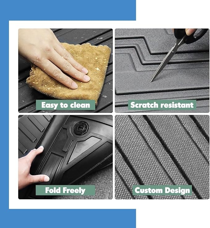 Compatible for 2011-2020 Toyota Sienna 8 Passenger Floor Mats & Cargo Liner All Weather Floor Mats for Toyota Sienna 2011-2020 Accessories (3rd Row Seat Without Power Folding)
