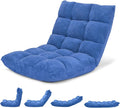 Giantex Floor Chair with Back Support, 14 Adjustable Position, Padded Sleeper Bed, Couch Recliner, Gaming Floor Chairs for Adults, Meditation, Gaming Chair Floor, Blue