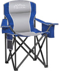 SAILARY Camping Chair Heavy Duty High Back Folding Chair with Cup Holder, 450lbs Capacity, Padded Seat, Cooler Bag & Storage Pocket, Portable for Outdoor, Beach, Fishing, Sports, Blue