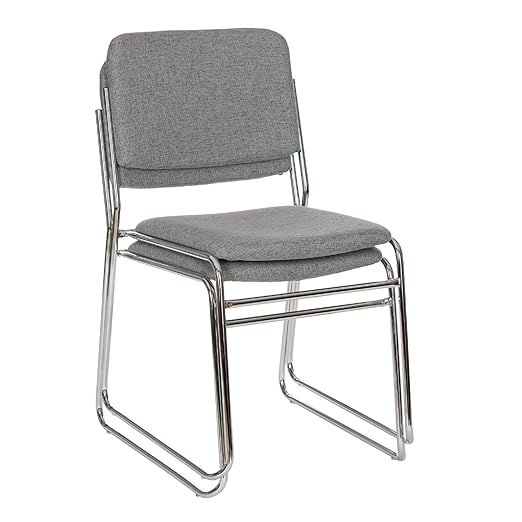 OEF Furnishings Padded Signature Stack Chair, Grey