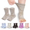 LISEPWU Copper Ankle Brace, Copper Infused Ankle Support Compression Sleeve for Men & Women, for Foot Pain Relief, Sprained Recovery, Achilles Tendonitis, Daytime or Night Use(Skin White M)