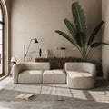 Acanva Luxury Modern Tight Curved Back Velvet Sofa, Minimalist Style Comfy Couch for Living Room Apartment, 4 Seater Modular Sectional, Cream