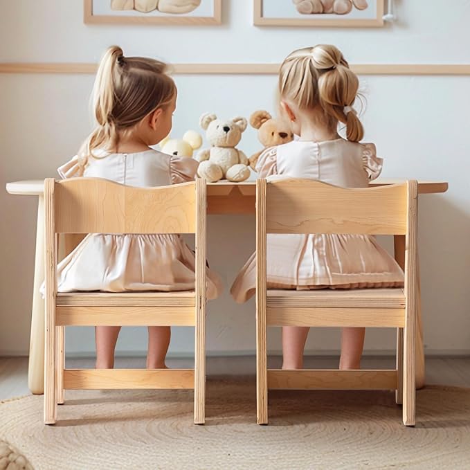 ROBUD Wooden Toddler Chair Wood, Kids Chair Set of 2, Sturdy Kids Chairs for Toddlers for Children Aged 3+, 250 Lbs Capacity Each Count