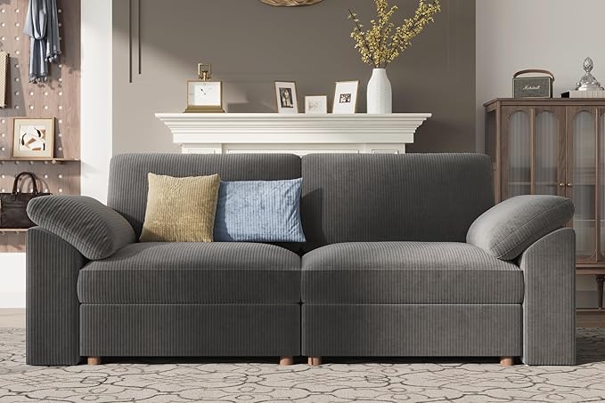 EASE MOOSE Comfty 2 Seat Couch,FSC Certified Modern Deep Seat Sectional Modular for Living Room