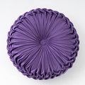 vctops Solid Velvet Seat Cushions Round Floor Pillows Thicken Chair Cushions Pleated Chair Pads Seat Pad Throw Pillows for Bedroom Living Room (Violet,Diameter 15")