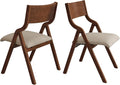 Ball & Cast Padded Folding Chairs 2 Pack,Solid Wood Frame,18" Seat Height,Space Saving,Easy to CarrySuitable for Dining Room, Bedroom and Outdoor