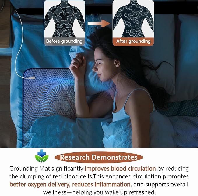 XKETA Graphene Grounding Mat for Bed: Indoor Earth Therapy for Better Sleep & Energy Boost – Conductive Sleep Pad with Grounded Benefits – Wellness Gift Kit for Women (California King)