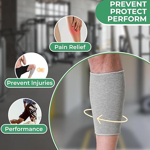 NeoTech Care Calf Compression Sleeve for Calves Support or Shin Splint (Gray Color, Size S, 1 Unit)