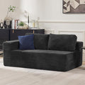 Furnify Loveseat Sofa, Cloud Modular Sofa Couch, Upholstered Floor Sofa with Deep Seat, Upholstered Foam Couch for Bedroom Living Room, No Assembly Required (Plush Corduroy Fabric, Black)