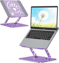 Axbima Aluminum Laptop Stand for Desk – Adjustable Ergonomic Laptop Riser, Foldable & Portable Holder Fit for MacBook & 10"-16" Laptops for Office, Home & Travel,Purple